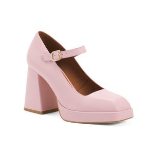ANGEL ALARCON Pink Made In Spain Leather Platform Mary Janes